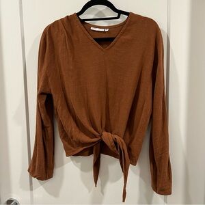 Only child Luzon tie front top XS Umber